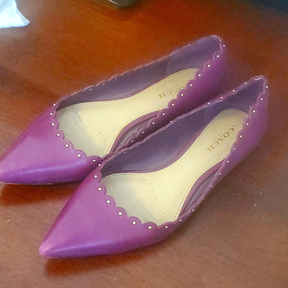 COACH Burgundy flats